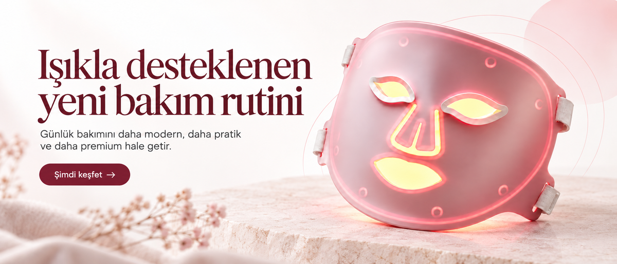 Luvenity LED yüz maskesi masaüstü ana sayfa bannerı