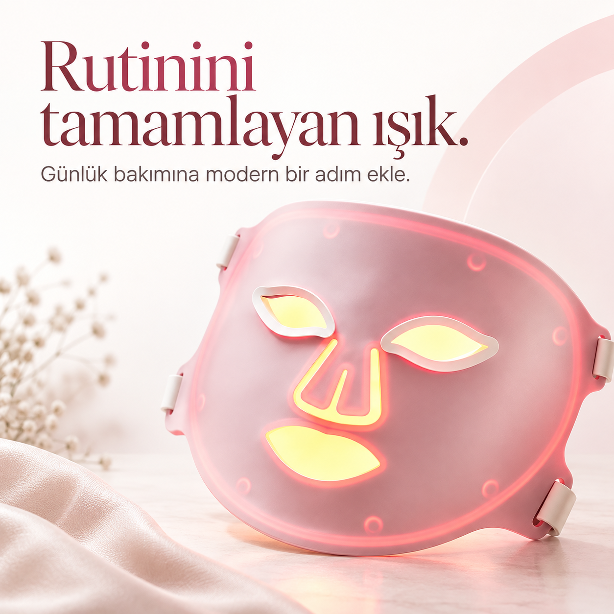 Luvenity LED yüz maskesi bakım rutini görseli
